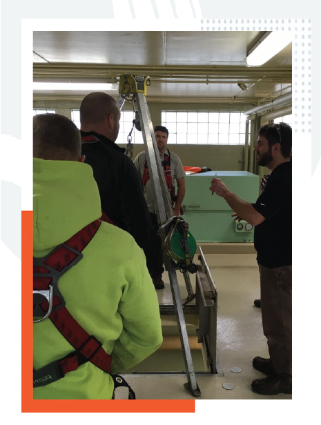 An expert overseeing safety classes