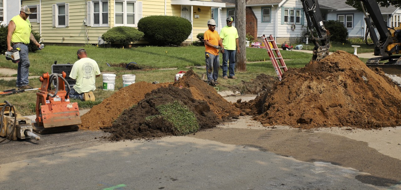 Lead service line in a neighborhood