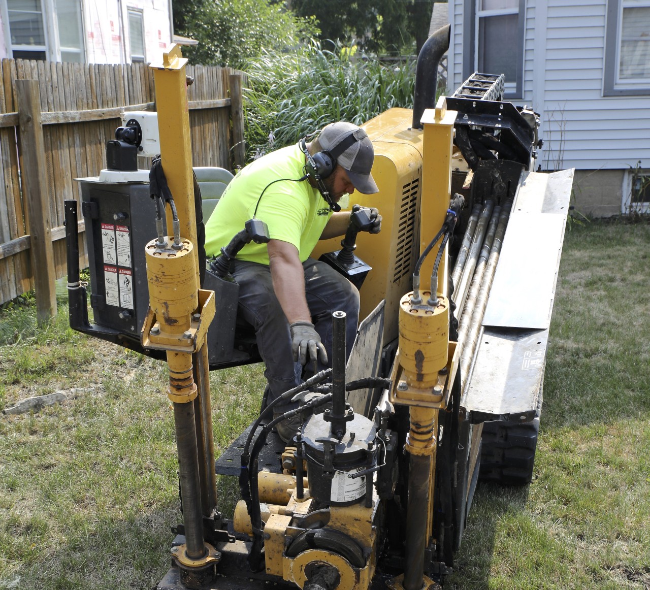 Lead service line replacement at a residence.
