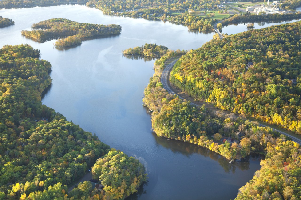 Aerial view of the Mississippi River