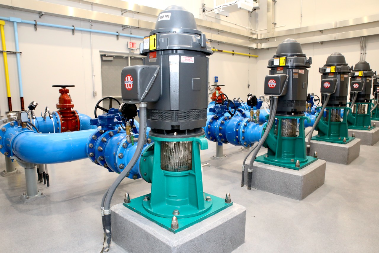 An industrial water treatment facility
